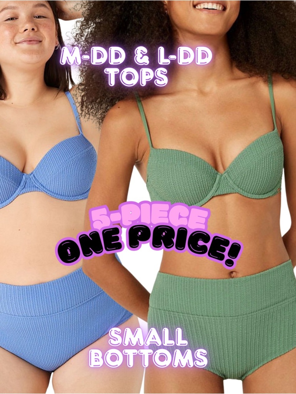 Part of the $25 boxes! 5 Piece PINK Victoria's Secret Blue and Green Bikini Set